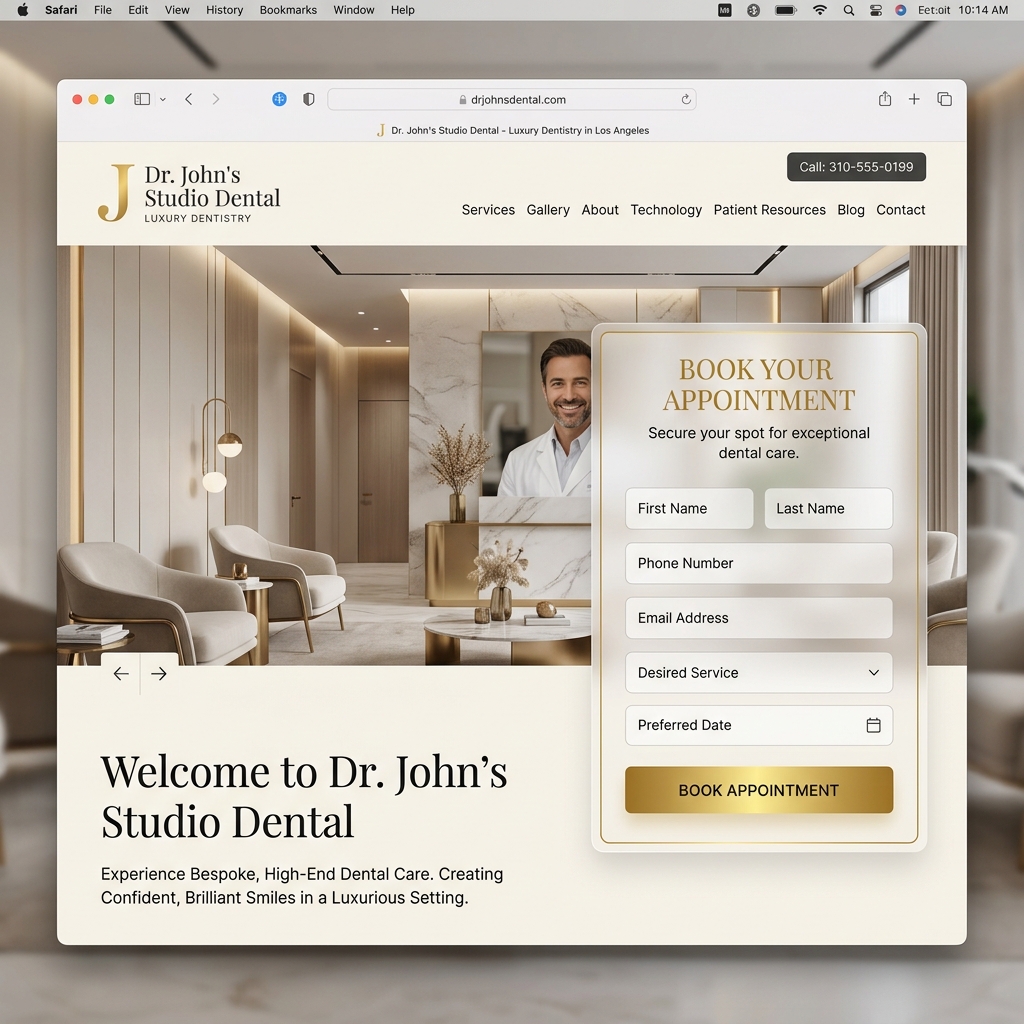 Sleek Modern Dental Patient Funnel Website Mockup